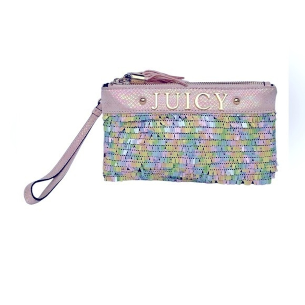Vintage Juicy Couture Pastel Multicolor Sequin Wristlet